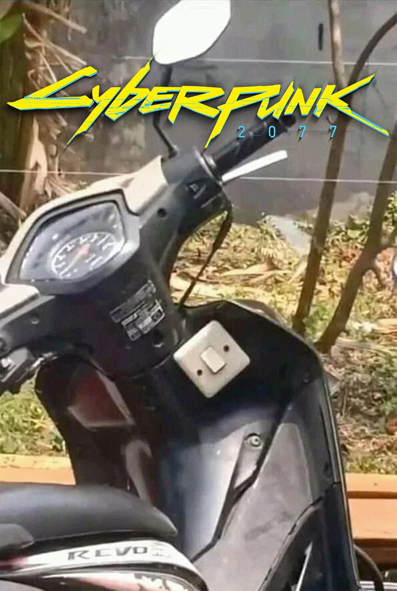 The meme is a humorous image of a motorcycle with a broken or missing handlebar. The text "Cyberpunk 2077" is written in a stylized, futuristic font at the top of the image, while the phrase "I think I've lost my handle" is written in a more casual, handwritten font at the bottom. The image is likely a joke about the game's infamous bugs and glitches, with the "lost" handlebar being a metaphor for the game's poor performance.